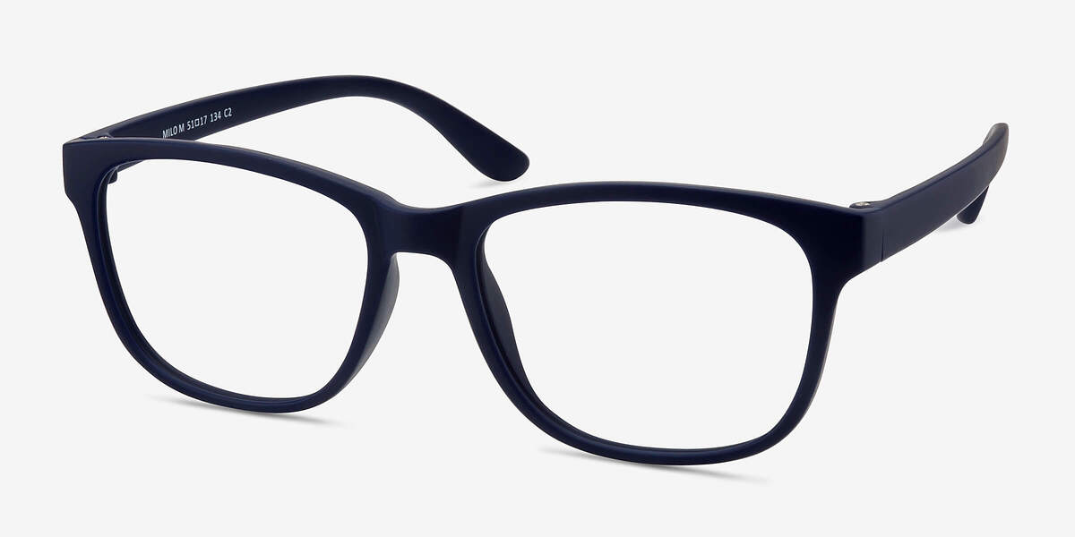 Milo | Matte Navy Plastic Eyeglasses | EyeBuyDirect