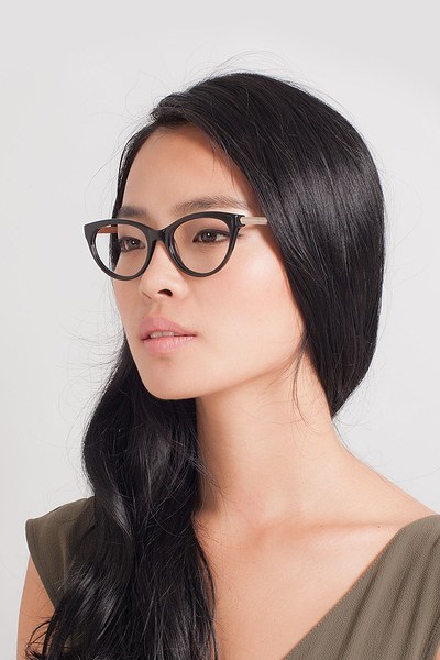 Her | Black | Women Acetate Eyeglasses | EyeBuyDirect