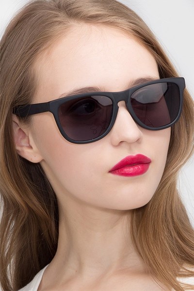 Malibu | Matte Black Acetate Sunglasses | EyeBuyDirect